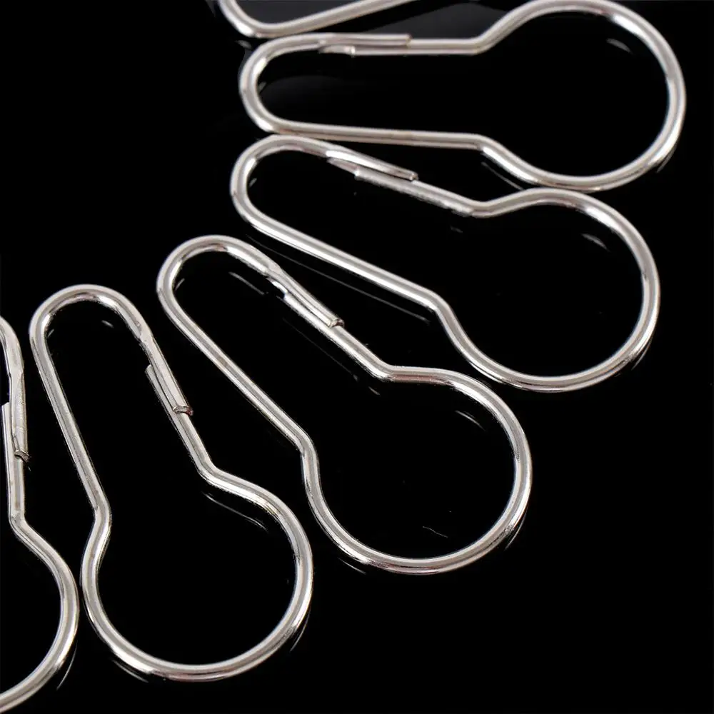 50pcs Rustproof Shower Curtain Hooks Kitchen Bathroom Hook Rings Set