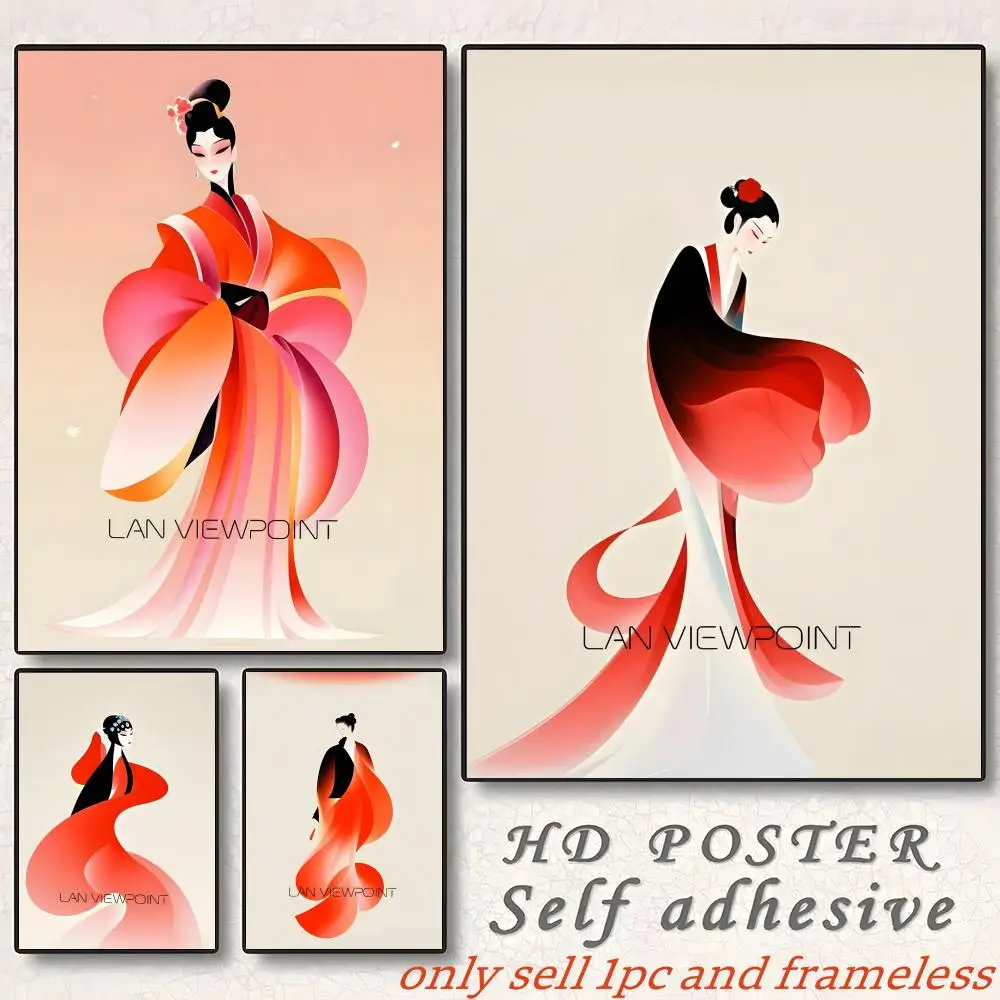 Oriental Chinese Opera Beautiful Art Collection Poster Poster painting with prints Home bedroom living room decoration gift