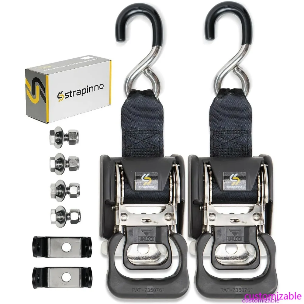 

Набор из 2 выдвижных ремней с храповым механизмом из нержавеющей стали, 1, 7/8 дюйма x 4 фута, для крепления транца прицепа для лодок с дополнительным Mou