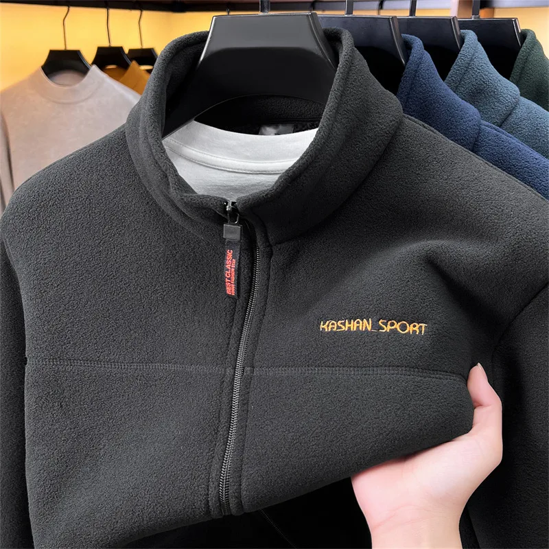 High end Brand zipper stand collar men's jacket fashion new exquisite letter embroidery comfort pocket autumn winter casual coat