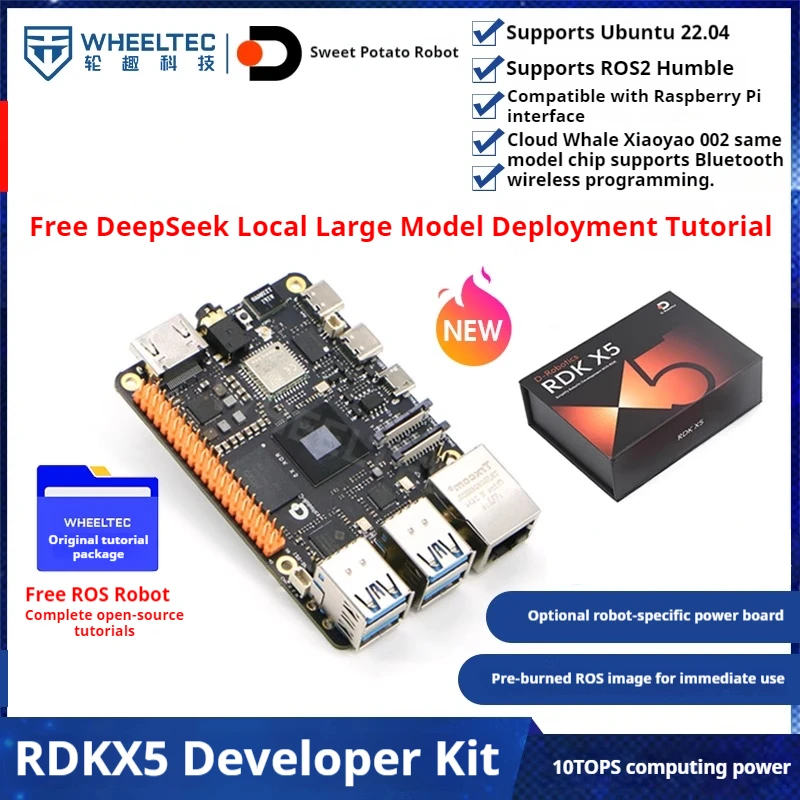 

WHEELTEC Sweet Potato Pi RDK X5 High-Performance Development Board ROS2 Intelligent Robot Car DeepSeek