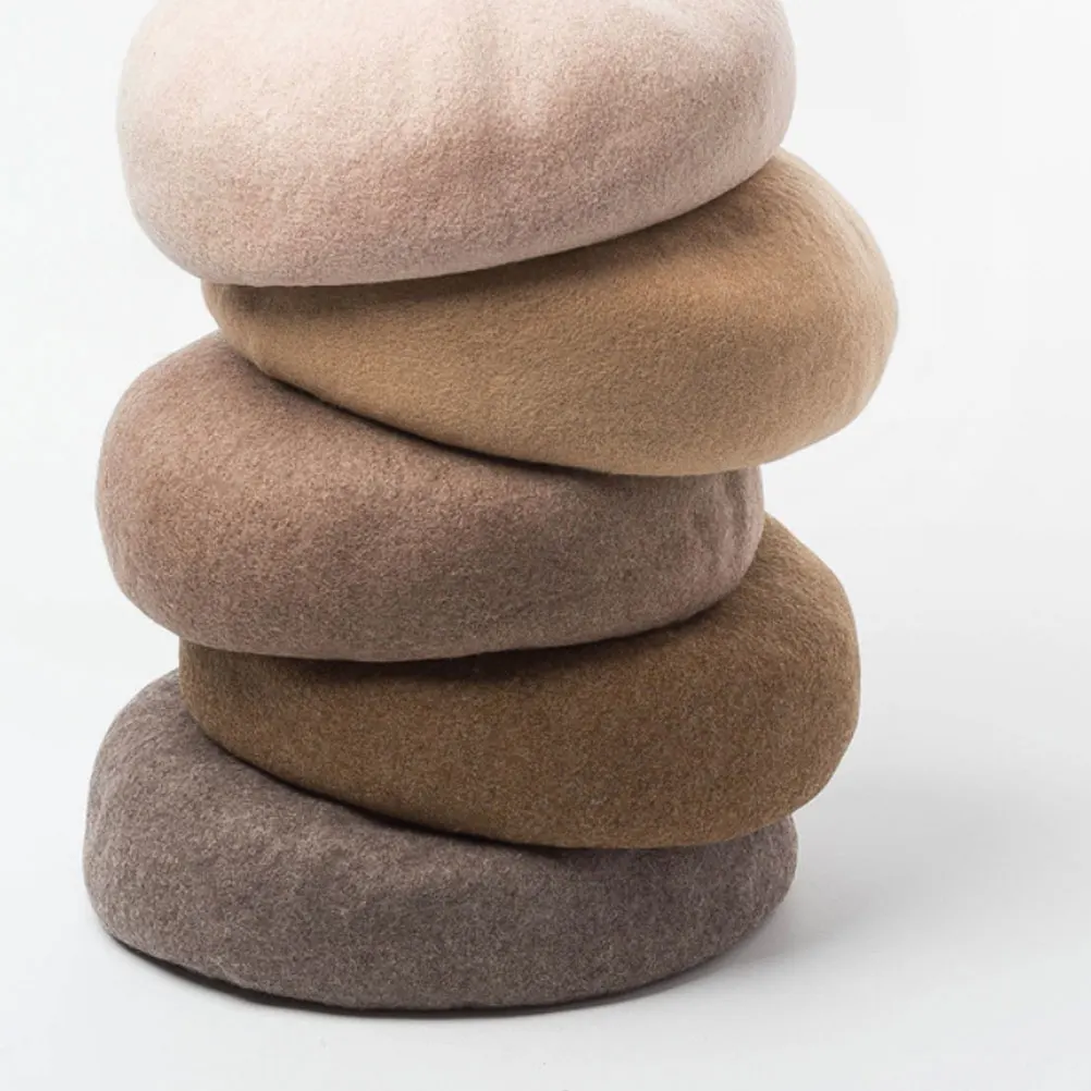 

Children's Beret Kids Warm Hat Baby Keep Comfortable Wool Mocha Color Daily Wear