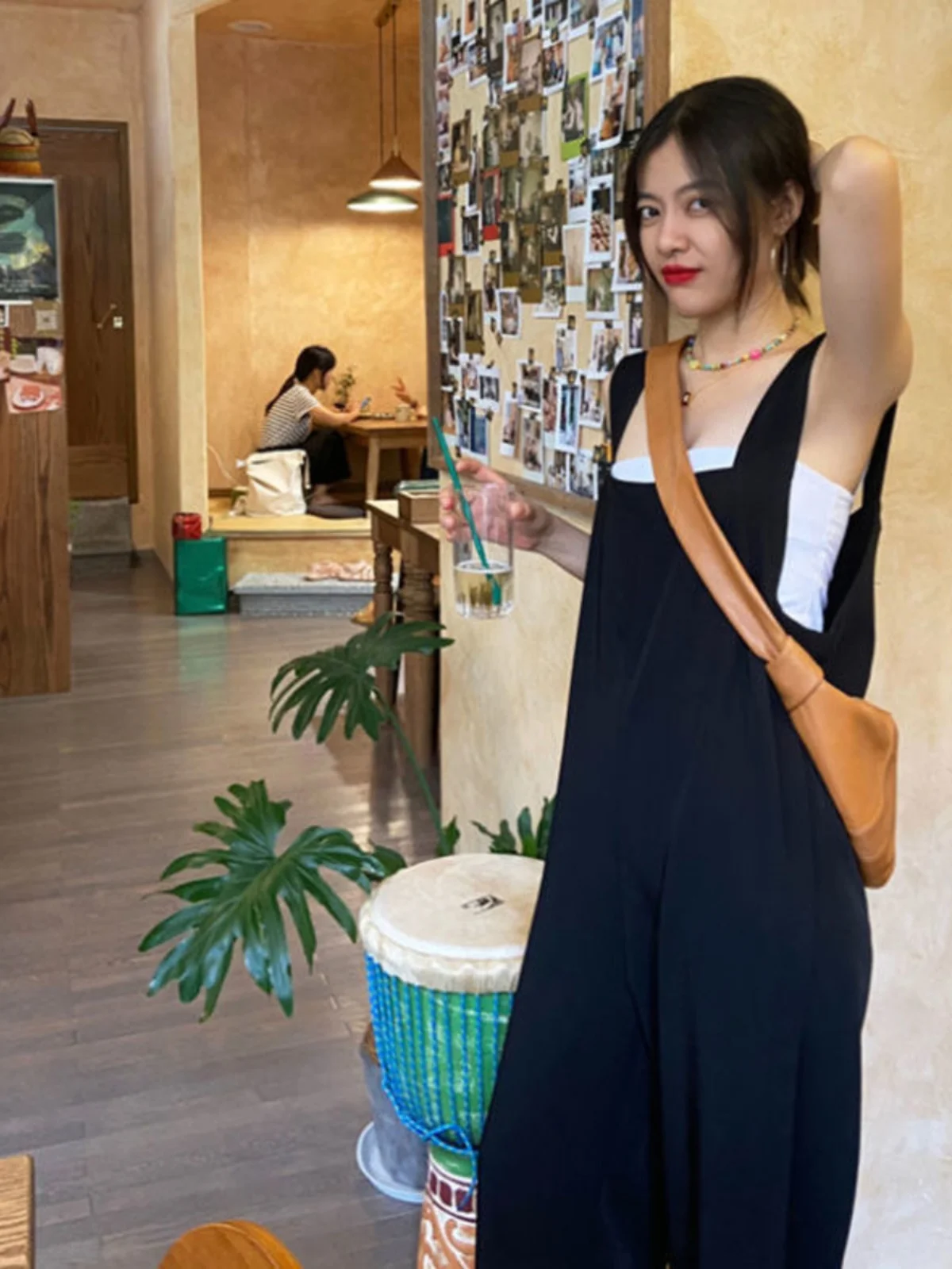 Elegantie Dames Jumpsuits Falbala Modieus Ropa Juvenile Coltrui Multi Cargo Abrikoos Pure Vrije tijd Bodyshaping Romantisch