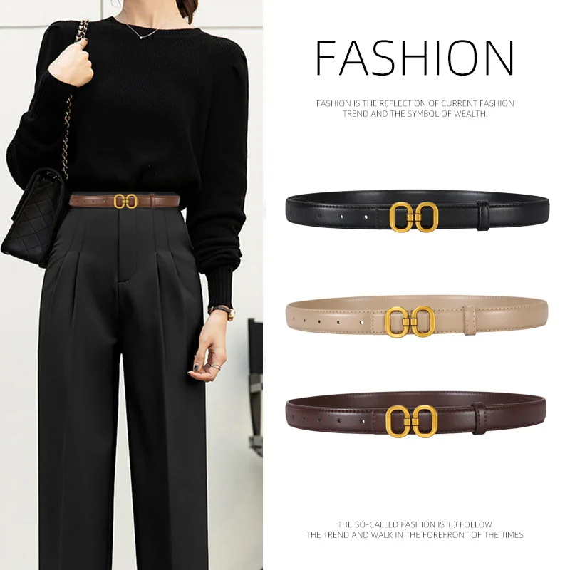 Cinturón con hebilla dorada para mujer, nuevo diseño de moda 2025, accesorio para falda, cinturón decorativo, accesorios de ropa para mujer