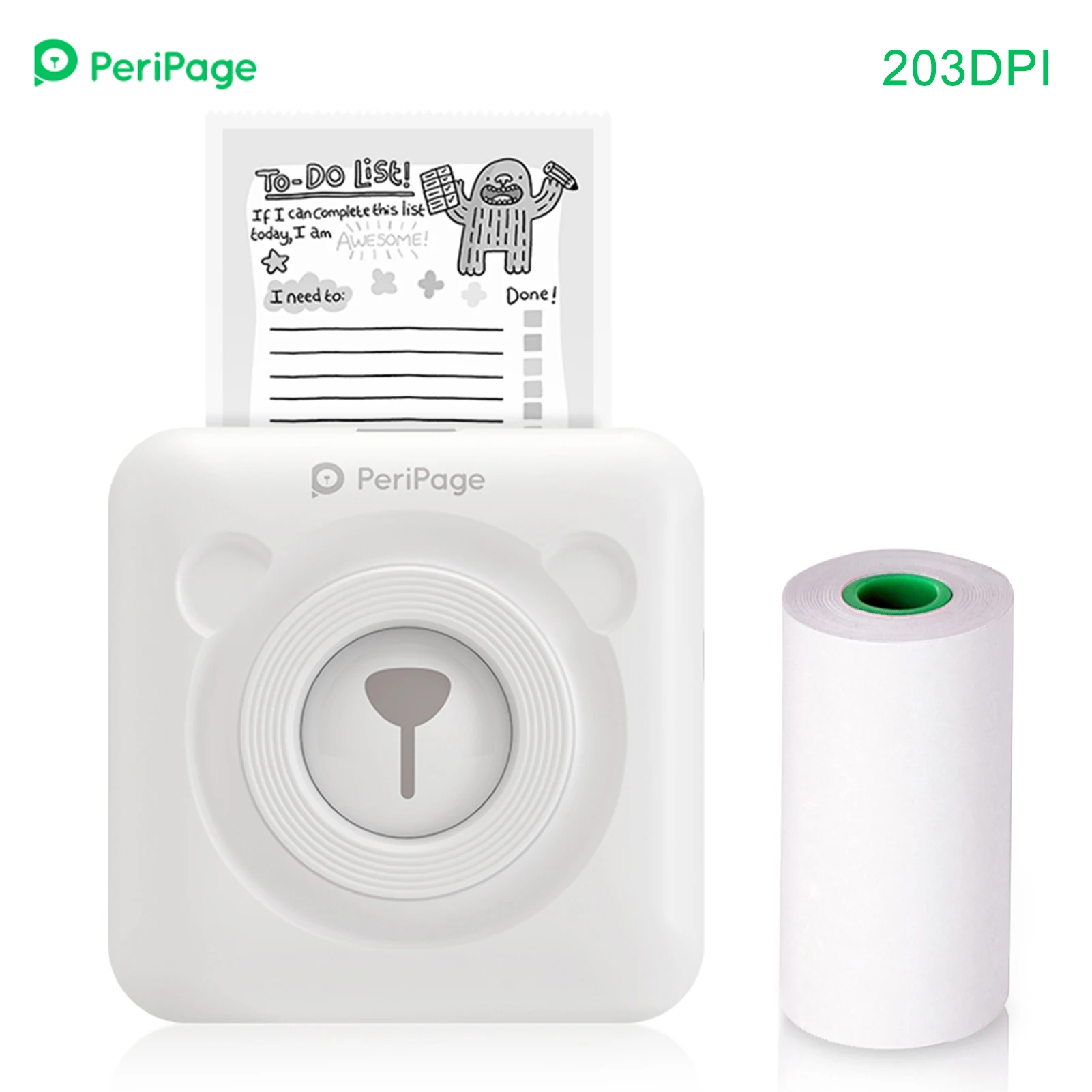 Mini Pocket All-in-One Thermal Printer Wireless BT Picture Photo Label Memo Receipt Paper Printer for Android iOS Smartphone