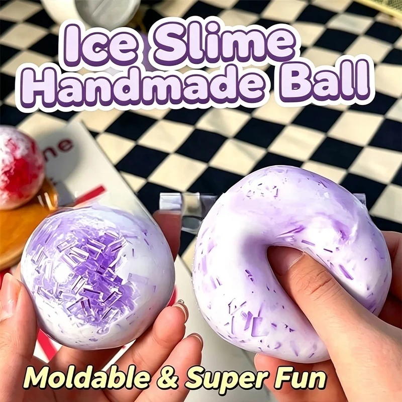 Hand DIY Cream Crushed Ice Mochi Ball Crunch Sound Decompression Heal Soft Slow Rebound Hand Exercise Anti Anxiety Fidget Toy