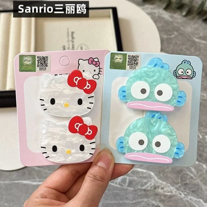 

Hello Kitty My Melody Anime Kawaii Sanrio Hair Accessories Y2k Sweet Headwear Cute Kuromi Hangyodon Hair Clip Gifts for Girls