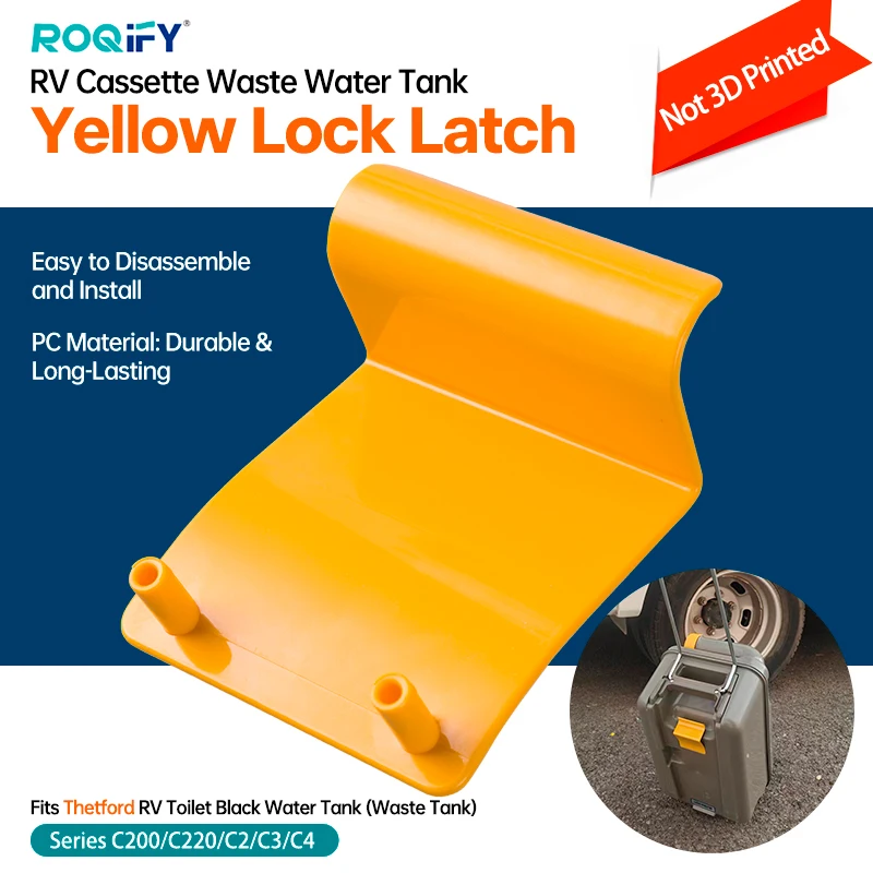 

Caravan RV Cassette Toilet Waste Tank Yellow Lock Clip Replacement for Thetford C200 C220 C2 C3 C4 Release Latch