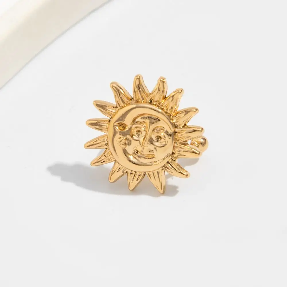 Vintage Flower C Shape Ear Cuff Golded Silver Starfish Shell Ring Clip Metal Irregular Shape C-shaped Ear Clip Women