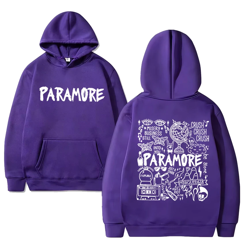 Hot sale Paramore band Doodle Art Tour Album Hoodie Men Women vintage Oversized streetwear Unisex Fleece Long sleeve sweatshirt