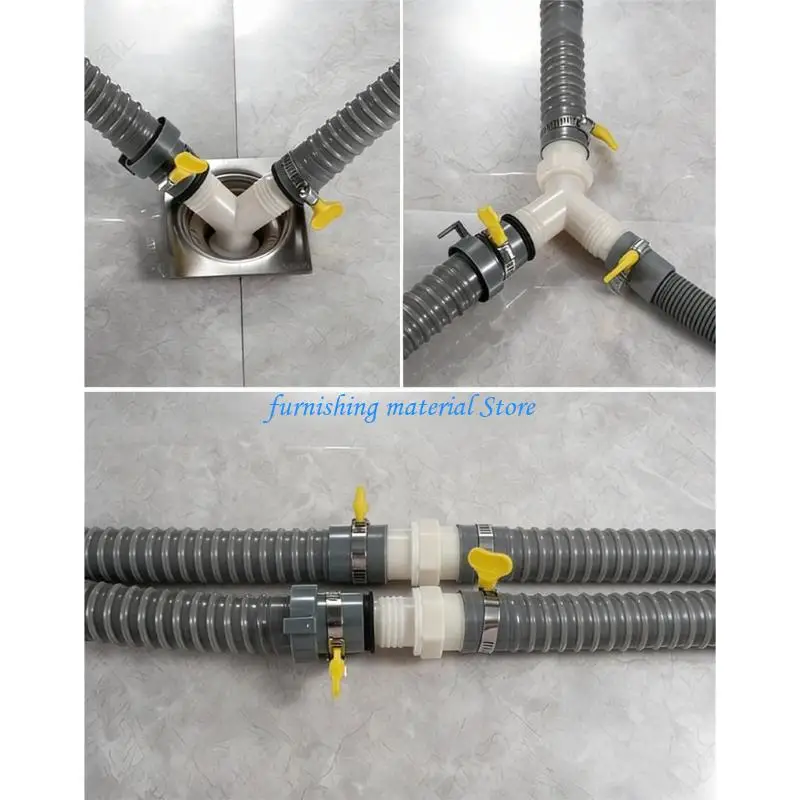 Y5GD Efficient Triple Outlet Adapter Washing Machine Drain Hose Connector For Washing