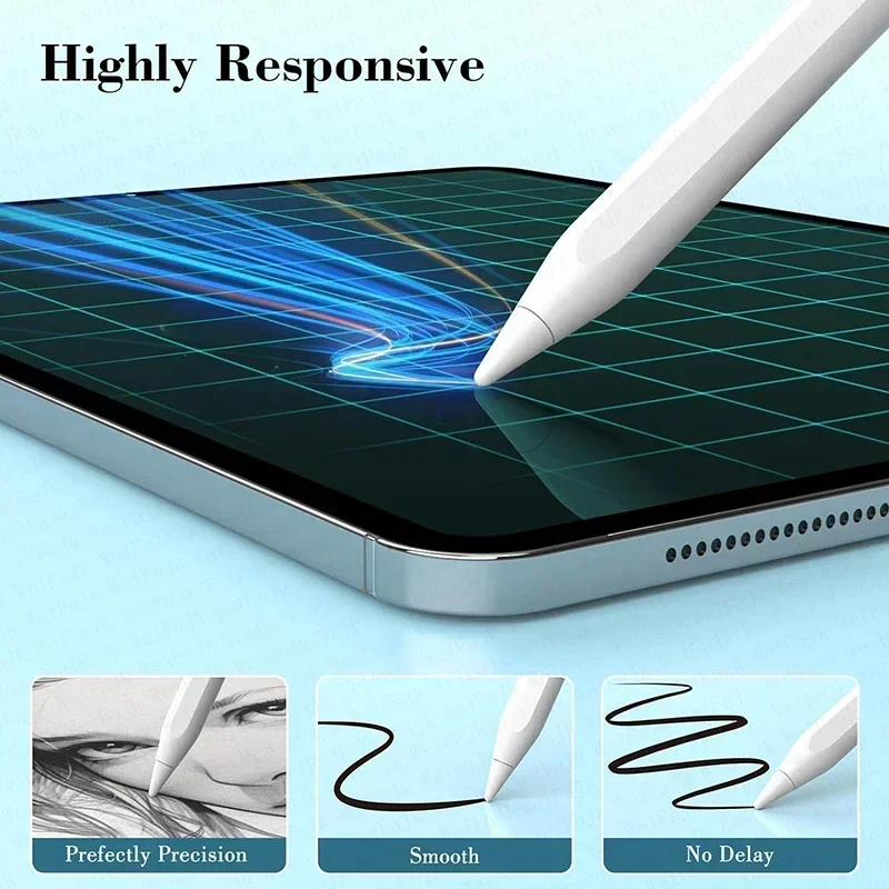 For iPad Pencil Wireless Charging Stylus for Apple Pencil 2 Palm Rejection Tilt Bluetooth Pen for iPad 2018-2023 Accessoriess