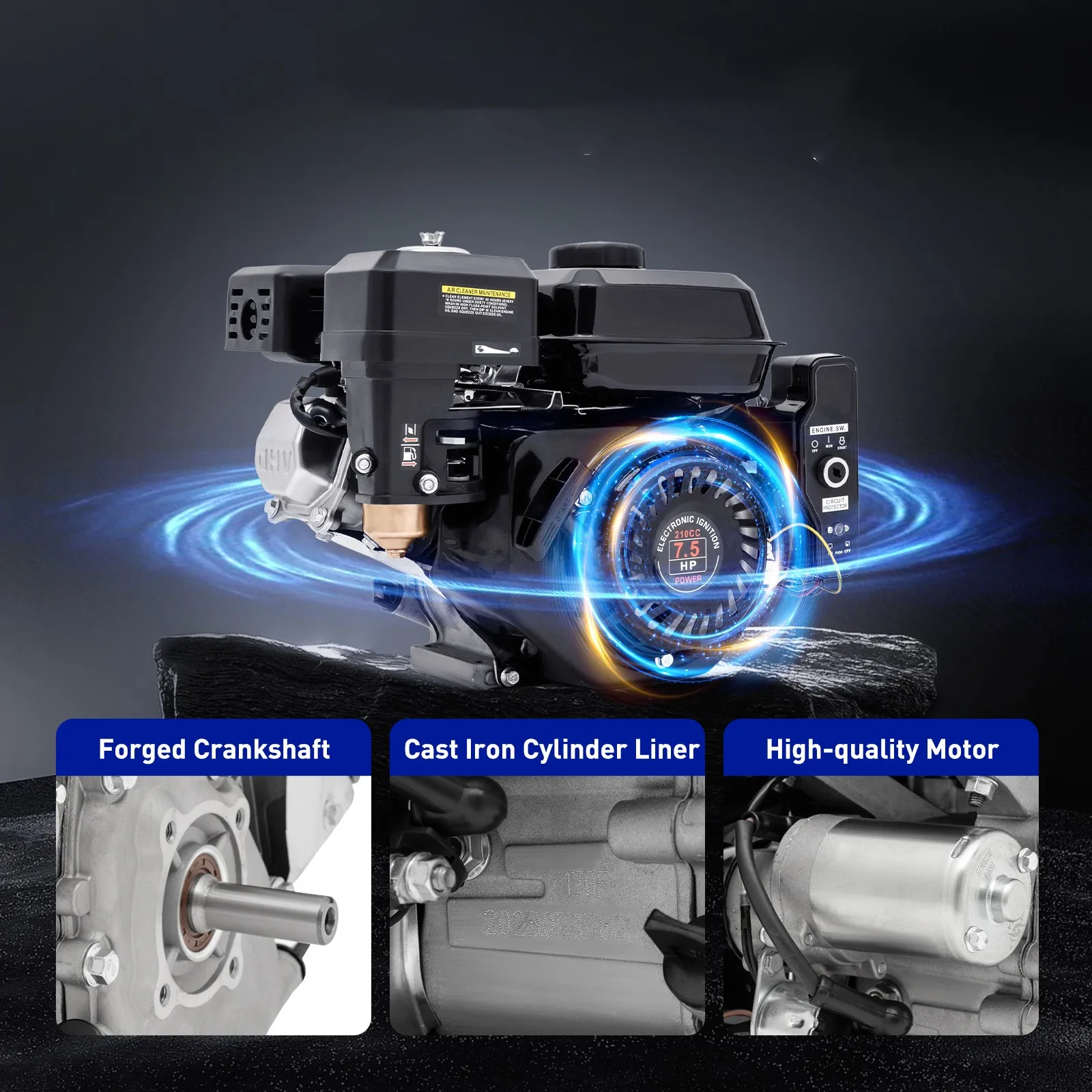 Gasoline Engine Environmental-Friendly Wear-resistant Gas Motor Low Noise Power Tools for Generators and Cement Mixers