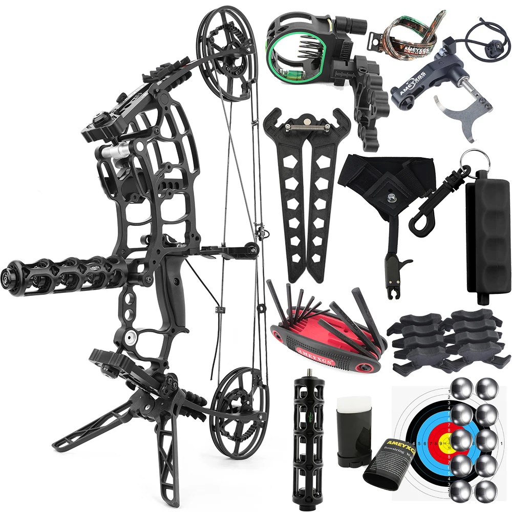 

Dual Use Compound Bow LH/RH 420 FPS Steel Ball Speed 40-65 Lbs Adjustable Outdoor Shooting Archery Practice Training Bow Set
