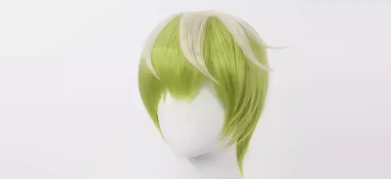 Chained Soldier Tenka Izumo Cosplay Wigs 30cm Short Mixed Green Synthetic Hair