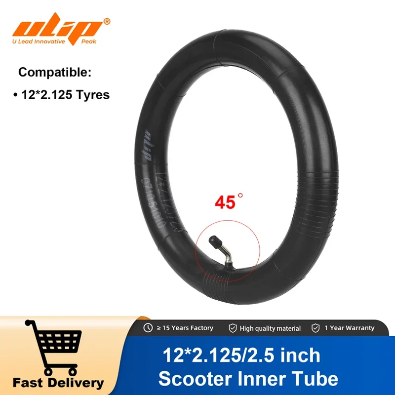 Ulip 12*2.125/2.5 Air Tight Inner Tube Reinforced Puncture Resistant with 45° Bent Valve for 12x2.125 12 Inch Scooterv Tyres