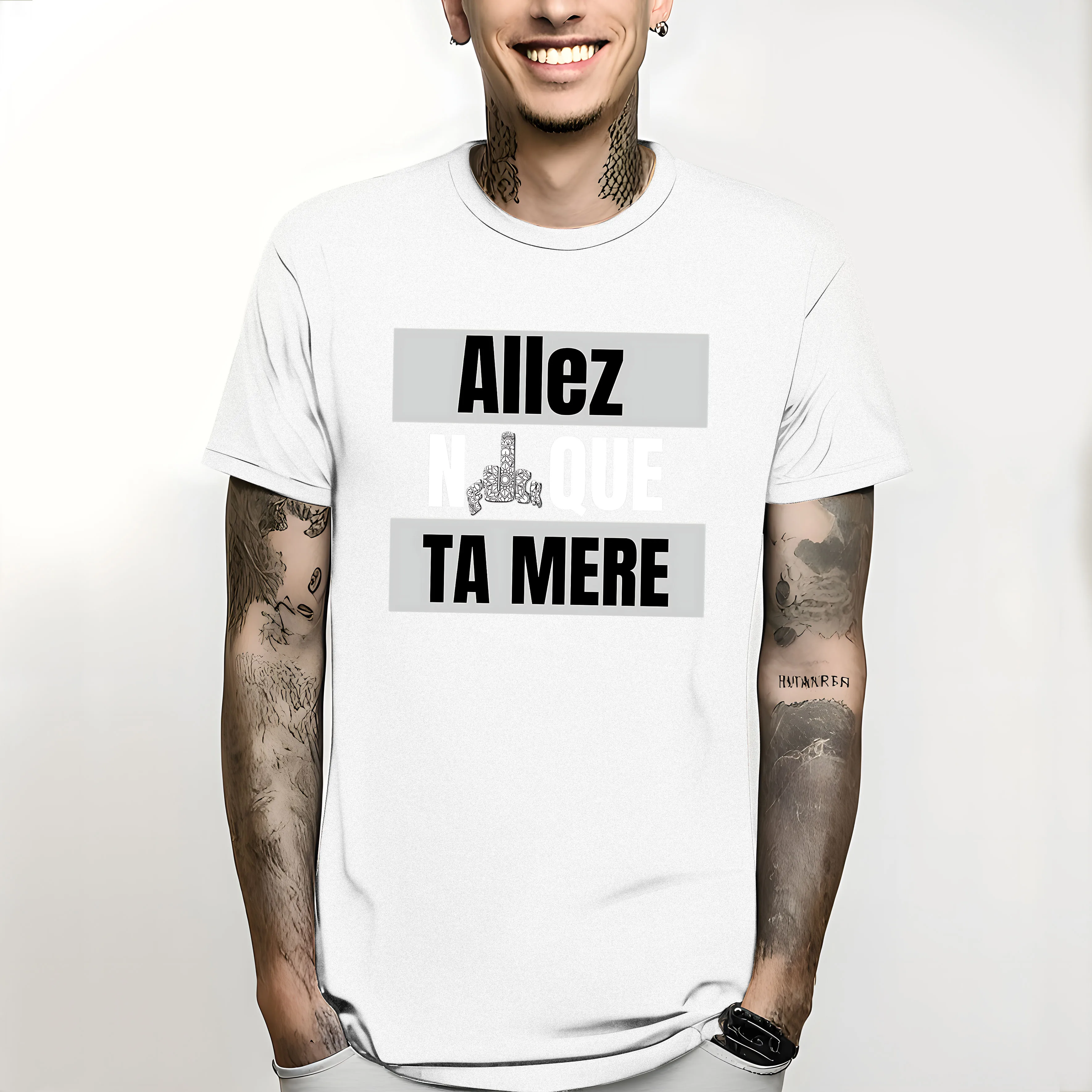 T-Shirt shirts graphic tees summer clothes aesthetic clothes mens graphic t-shirts big and tall Allez n**** ta mère - LACRIM 93