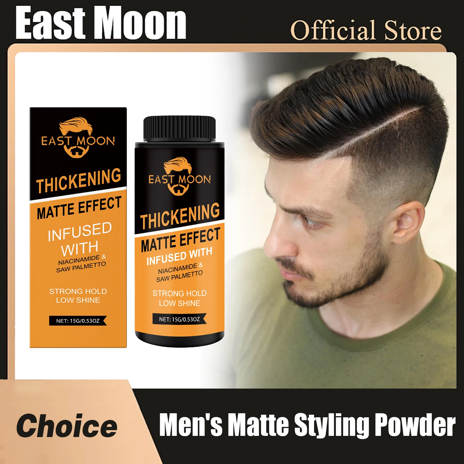 

East Moon Men Matte Styling Powder Increase Volumizing More Thicken Mattifying Fluffy Covering Root Hair Instant Regrowth Powder