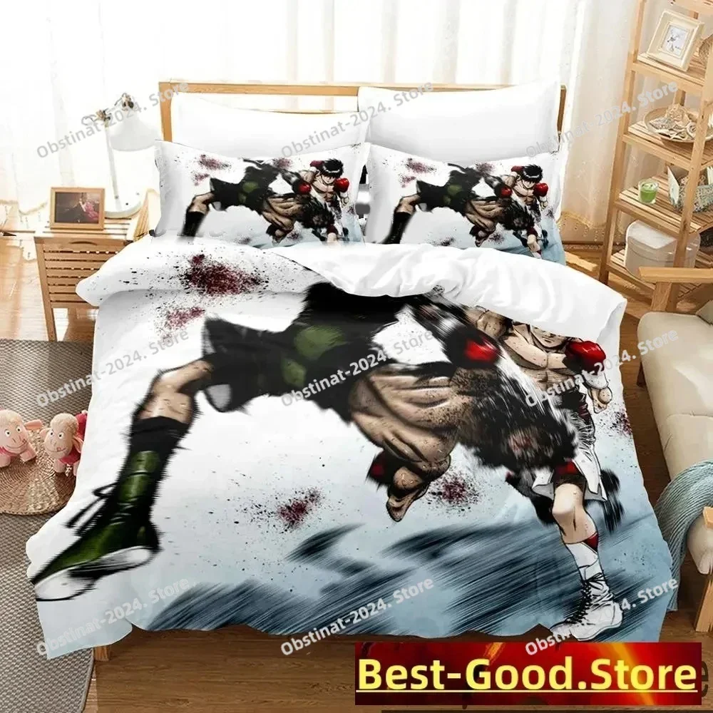 Fighting Spirit Hajime No Ippo Anime 3D Print Comforter Bedding Set,Duvet Cover Bed Set Quilt Cover Pillowcase,King Queen Size