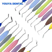 Espátula de cuchillo de llenado de resina compuesta para odontología, mango de silicona, juego de relleno de restauración estética Dental, herramientas de instrumentos