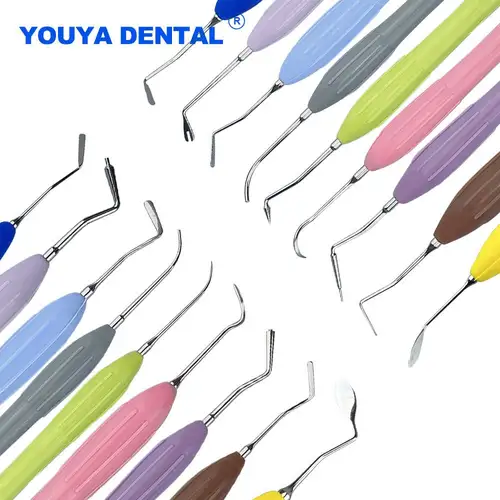 Imagen 1 del producto Espátula de cuchillo de llenado de resina compuesta para odontología, mango de silicona, juego de relleno de restauración estética Dental, herramientas de instrumentos