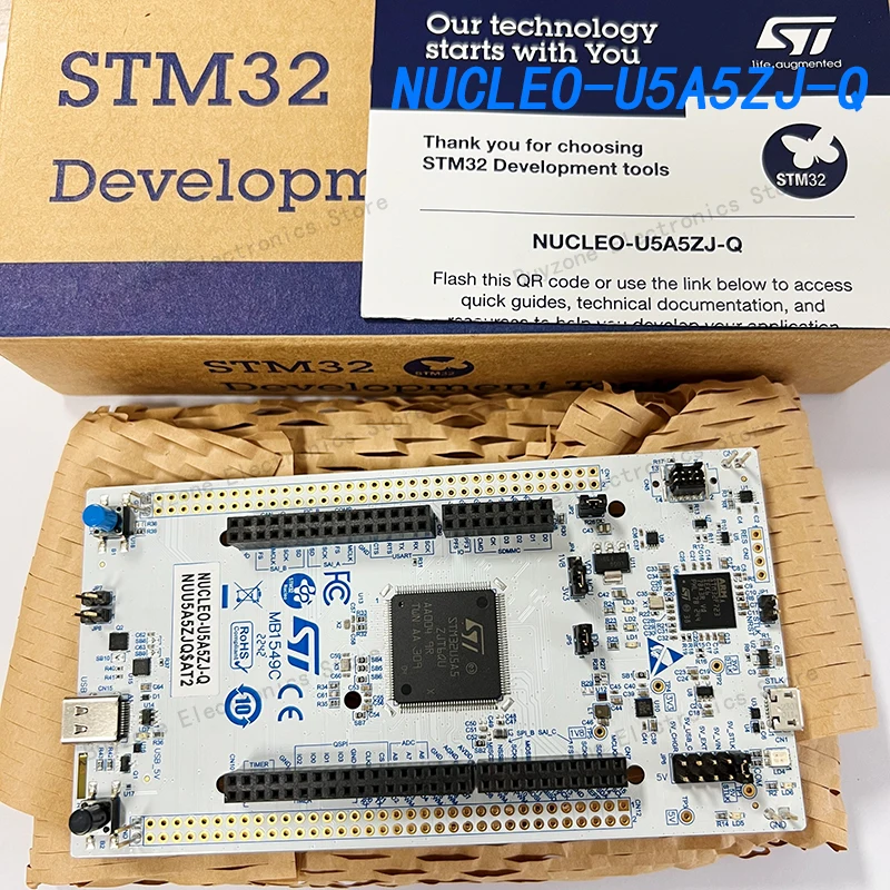 NUCLEO-U5A5ZJ-Q Development Boards & Kits - ARM STM32 Nucleo-144 development board STM32U5A5ZJ MCU, SMPS, Arduino, ST Zio morpho