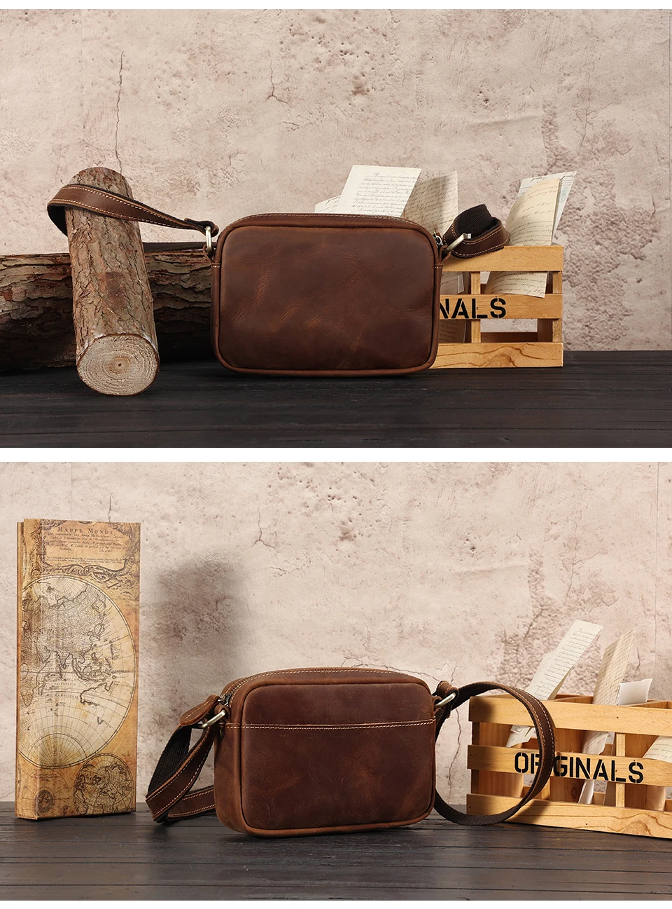 JOYIR Mini-Umhängetasche aus echtem Leder, Reise-Umhängetasche für Damen und Herren, Handy-Geldbörse, Reisetasche, Umhängetaschen – Detail 5