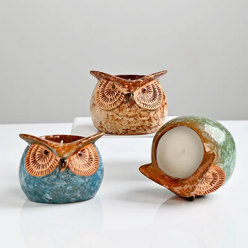 

Candle Holders Home Decor Creative Owl Candle Cup Animal Image Home Aromatherapy Candle Holder m