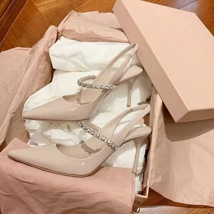 

High heels women's 2026 summer new fairy style toe sandals pointed single shoes women