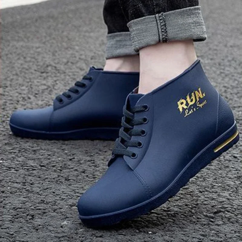 Low Chef Kitchen Male Shoes Ankle New Men's Rain Boots Fashion Cooking Short Comfortable 2024 Wear-resistant Wide Toes Garden