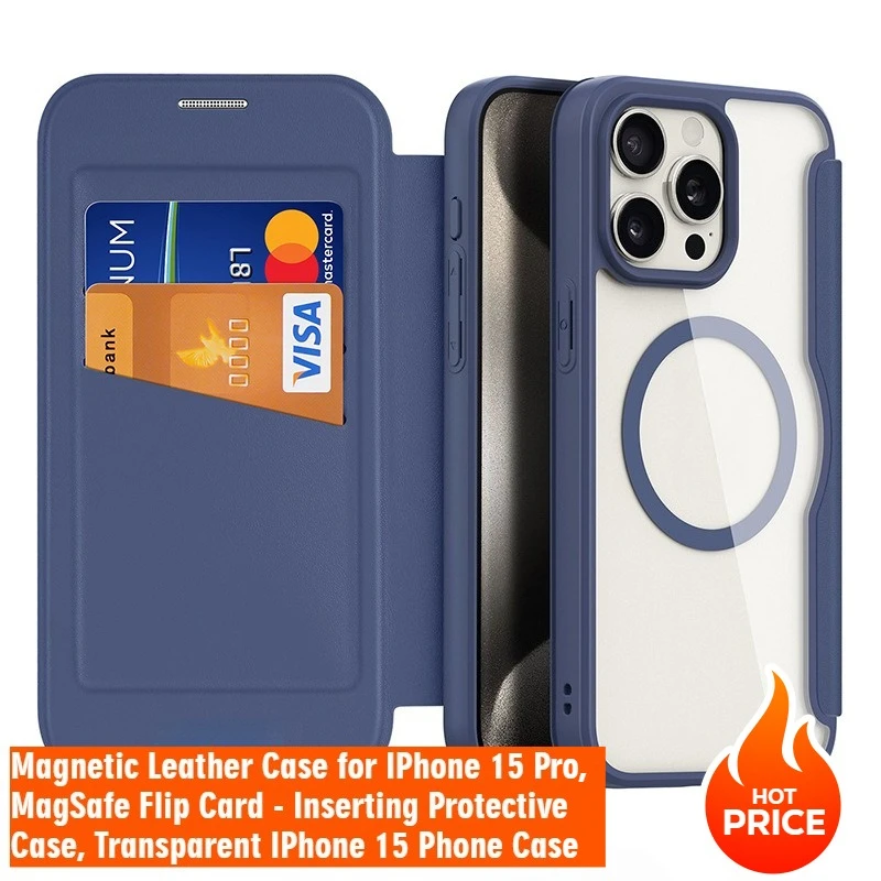 

MagSafe Magnetic Leather Flip Card - Inserting Protective Phone Case for IPhone 15/15 Pro