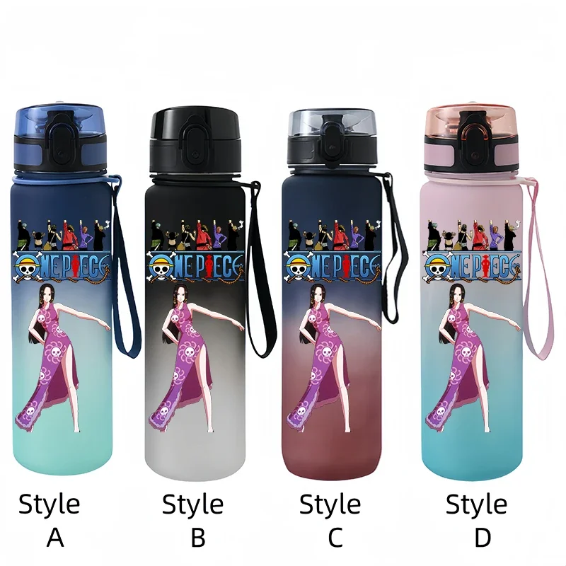 One Piece Anime Water Bottle Egg Head Island Luffy Zoro Chopper Nami 650Ml Large Capacity Portable Plastic Anime Water Cup Gift