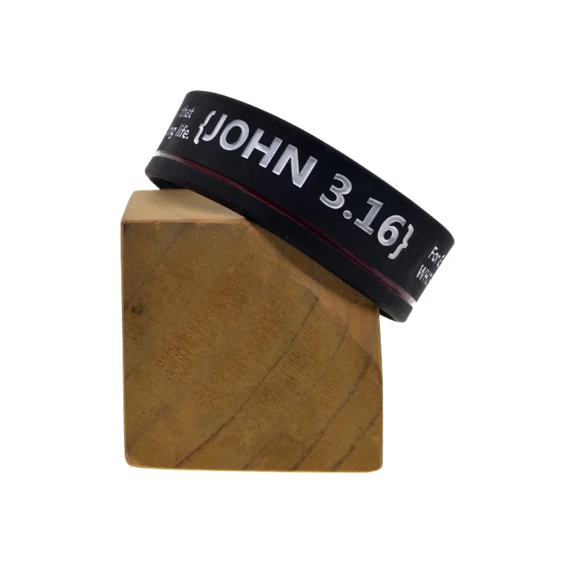 25 Pcs Faith Bangle 3/4 Inch Wide John 3:16 Silicone Wristband Christian Gift Bracelet for Church