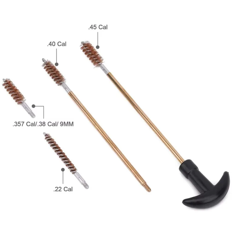 36Pcs Tactical Gun Cleaning Kit Rifle Gun Cleaning Brushes Set .22 .357 .38 9mm .40 .45 Bore Brush and Brass Jags Adapter