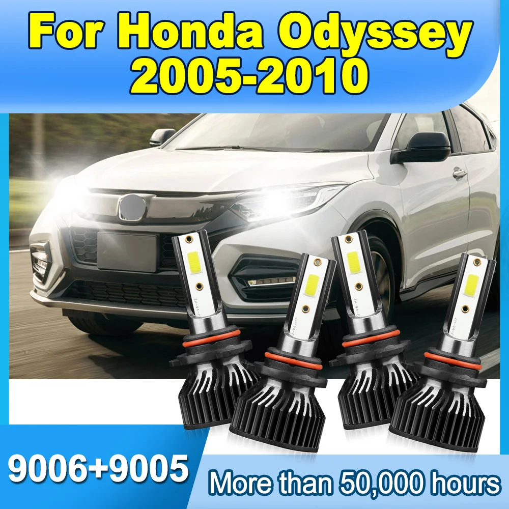 

Car LED Headlight 6000K White High Low Beam Headlamp 30000LM 300W For Honda Odyssey 2005-2008 2009 2010 Plug and Play Car Light