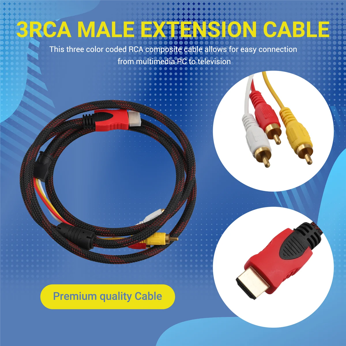 

A67I США 5 футов HDMI на 3 RCA видео аудио AV компонентный преобразователь кабель-адаптер для HDTV