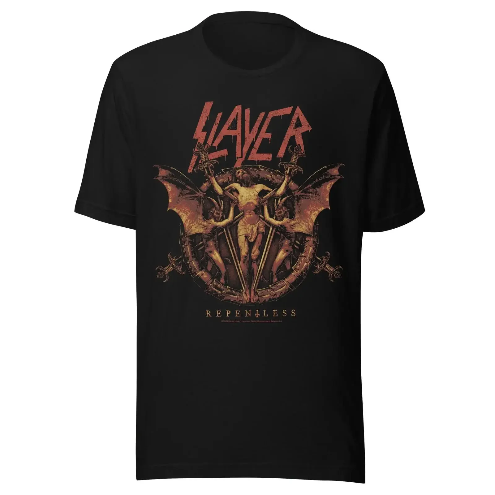 Slayer Repentless Jumbo Print officially licensed men's t shirt black vintage Washed Unisex streetwear Stylish homme