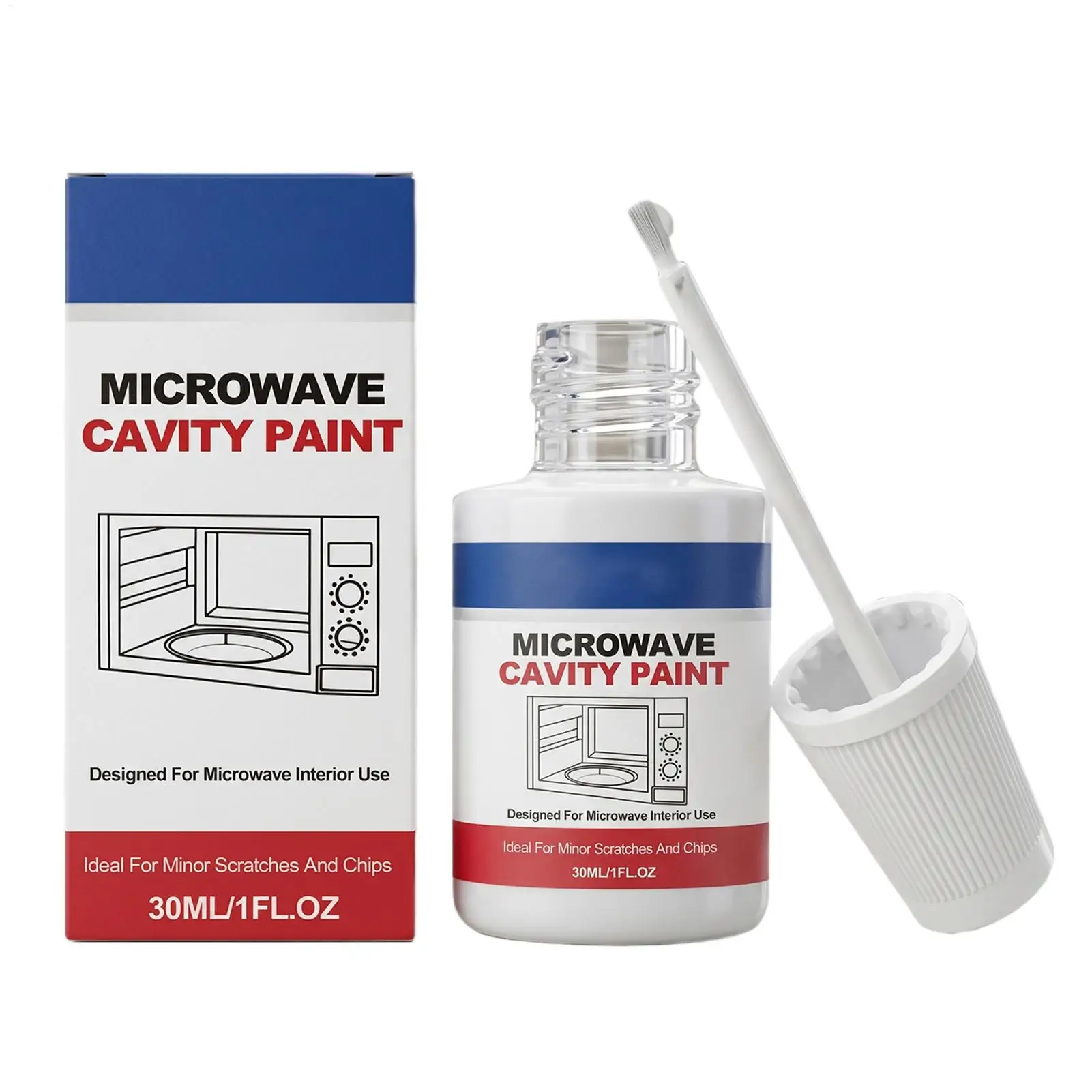 30ml Microwave Interior Cavity Paint Appliance Repair Touchup High Gloss Microwave Coating for Home Kitchen Apartment Restaurant