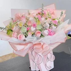 10Pcs Waterproof Gold Border Jelly Film Flower Wrapping Paper