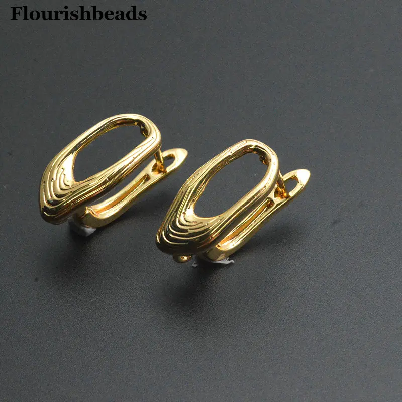 30pc Hollow Out Irregular Oval Shape Texture Surface Earring Clasps