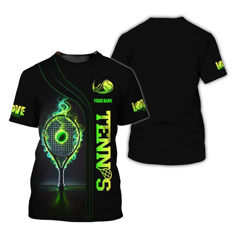 Custom Name Tennis T-shirt Men 3d Printed Personalized T Shirts Sports Player Short Sleeve Tops Summer Round Neck Tee Shirt