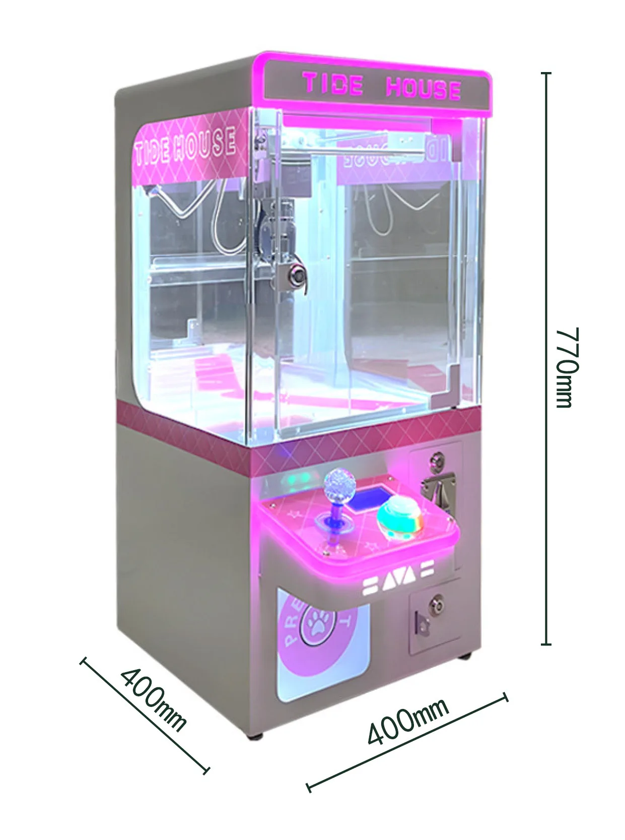 Mini Claw Crane Machine Coin-Operated Arcade Top Game Kids Gift Table With Small Key Chain Doll Toy Machine