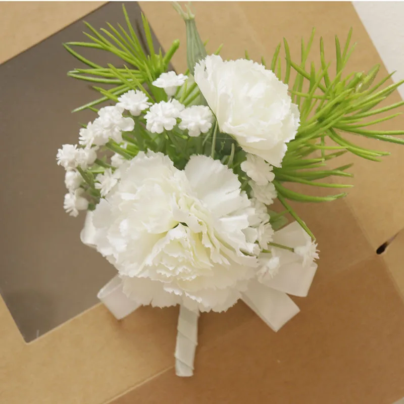 

Wedding Prom Artificial Rose Flower Wrist Corsage Flower Bracelets Wedding Groom Ribbon Yellow Corsage and Boutonniere Set for