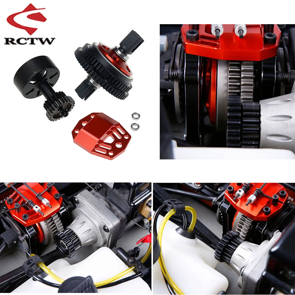 CNC Alloy 2 Speed Gear System Double Gear Kits 2 Speed Transmission Gear Kit for Losi 5ive T Rovan LT King Motot X2