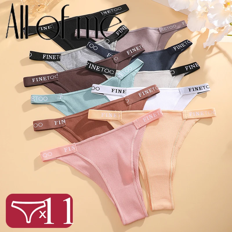 

11 шт./компл., сексуальное женское белье, женские хлопковые трусики Finetoo с надписью, женские трусы с низкой талией, нижнее белье, удобные трусы, женское нижнее белье