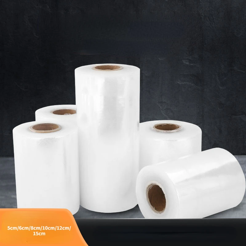 200m PE Clear Winding Stretch Thin Film Anti-damage Small Package Wrap Rolls Fixed Protect PE Leakproof Sticky Membrane Sheet