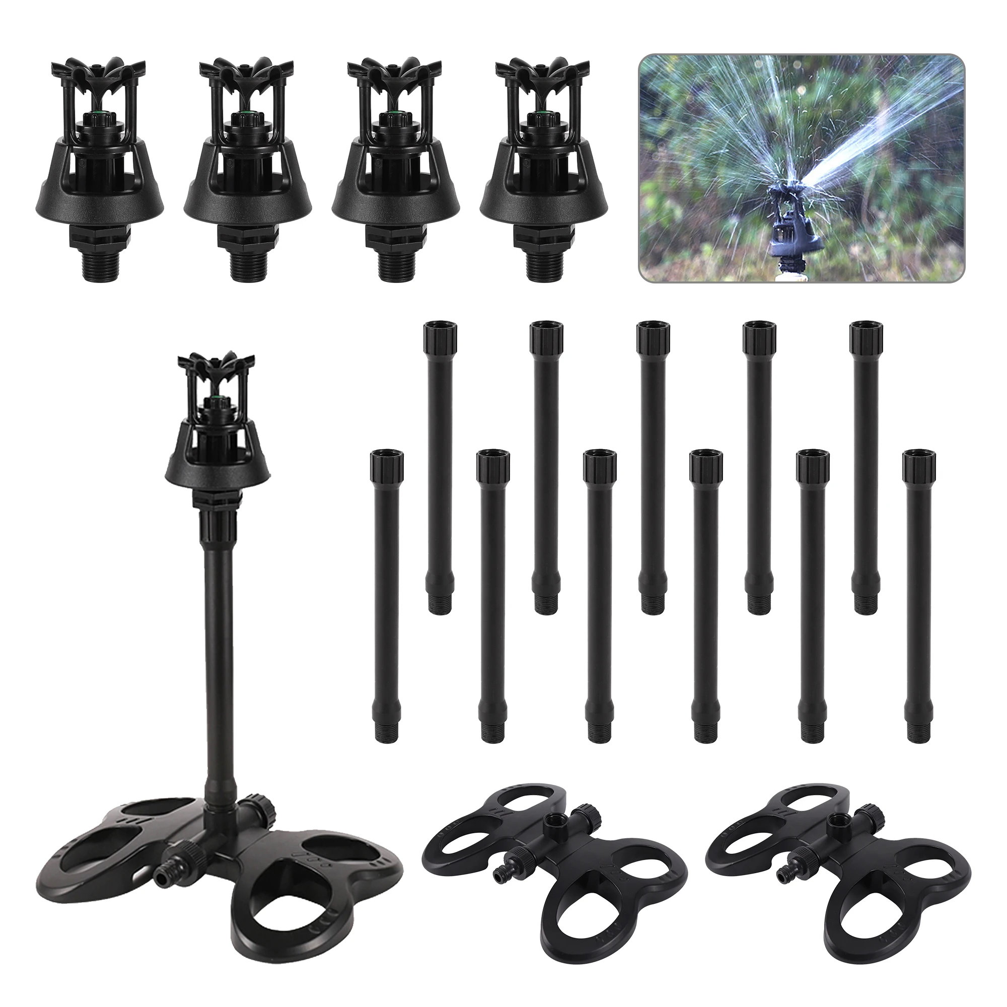 360 Degree Swing Irrigation Nozzle With Extension Bracket Micro Sprinkler Drip Irrigation System Garden Irrigation Nozzle