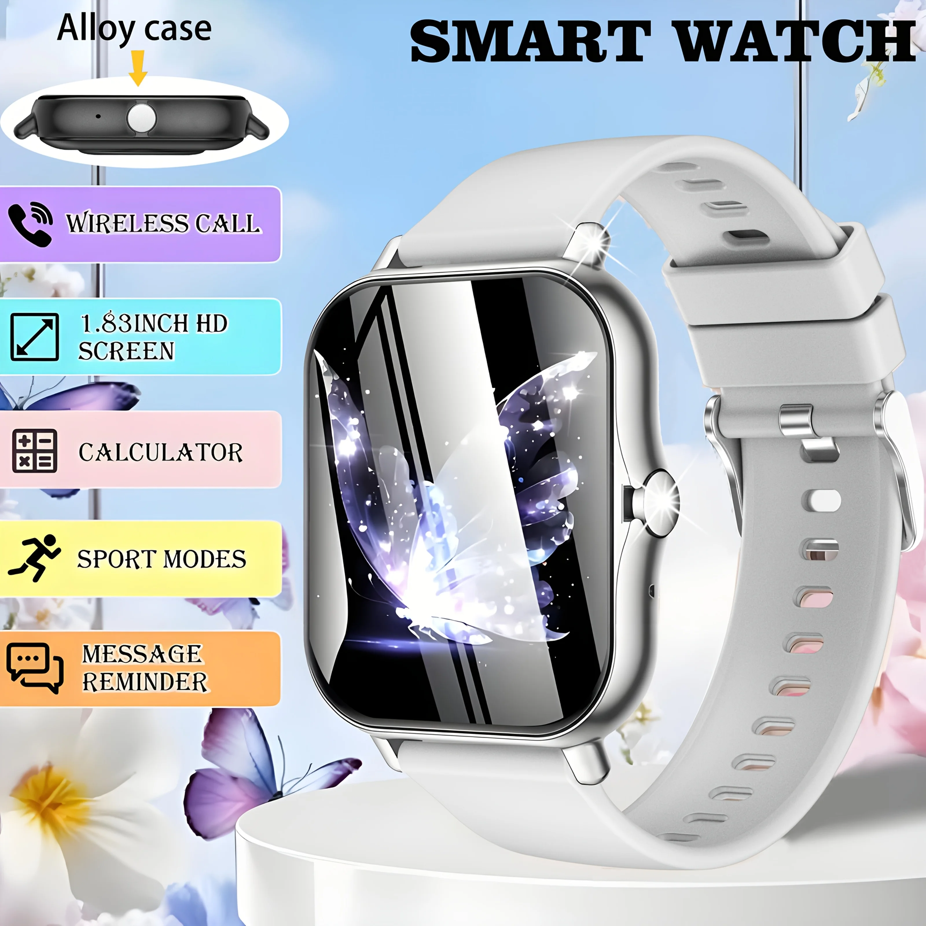 HOT Unisex, 1.83-inch Full-Screen Touch Smartwatch, Lightweight Design, Simple and Stylish, Outdoor Sports