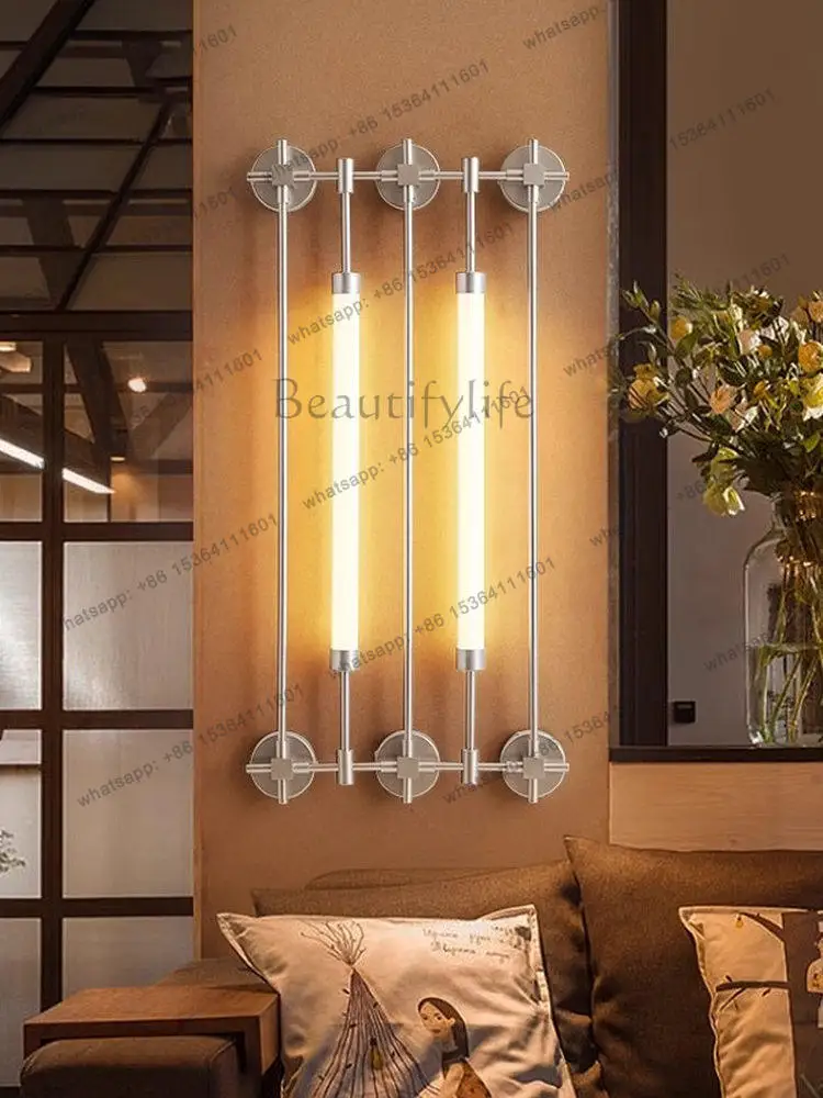 Industrial style wall lamp retro background wall medieval silver fluorescent decorative atmosphere Mazar luminous ornament