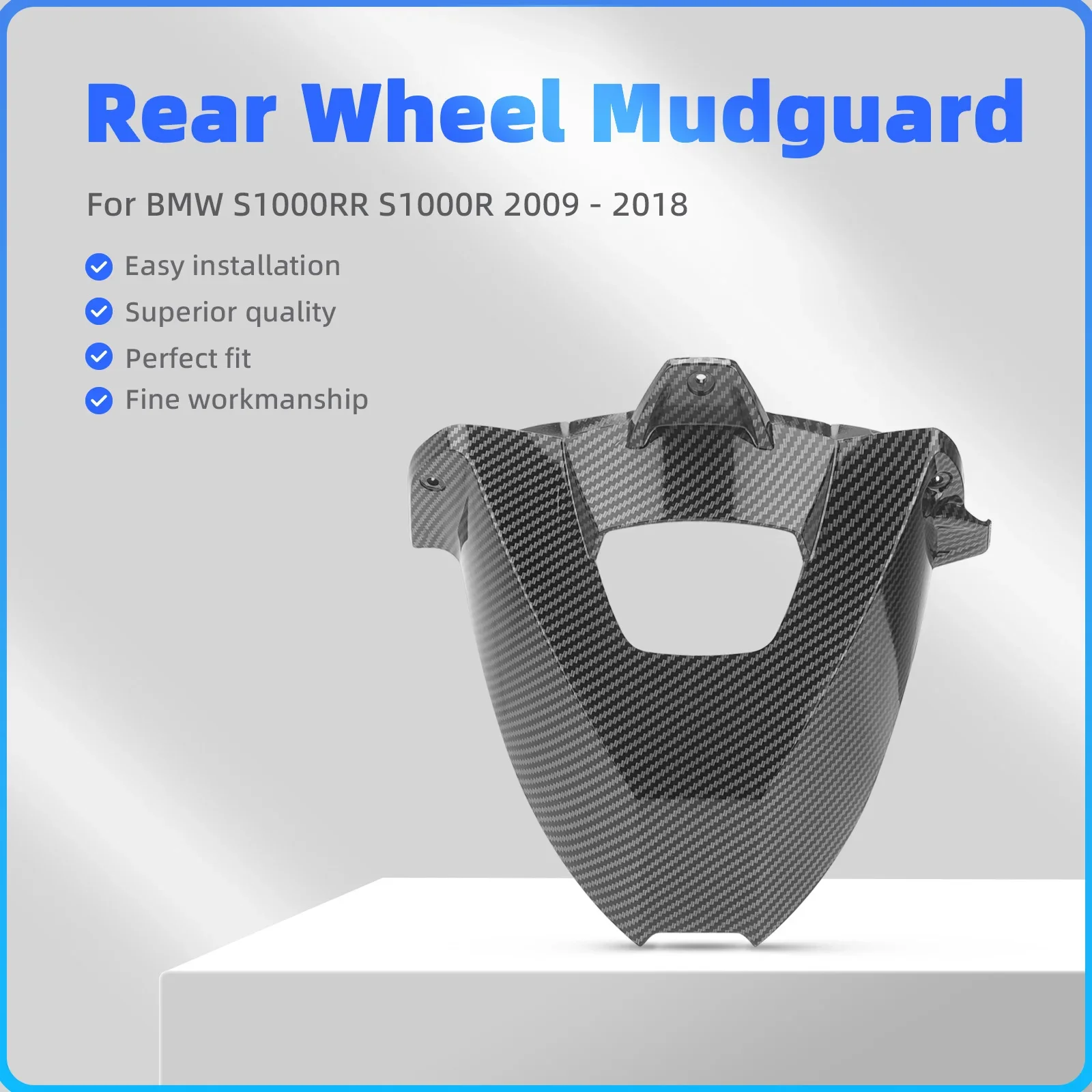 Motorcycle Rear Wheel Hugger Fender Mudguard Cover Fairing For BMW S1000RR S1000R 2009 - 2018 2017 2016 2015 2014 Carbon Black